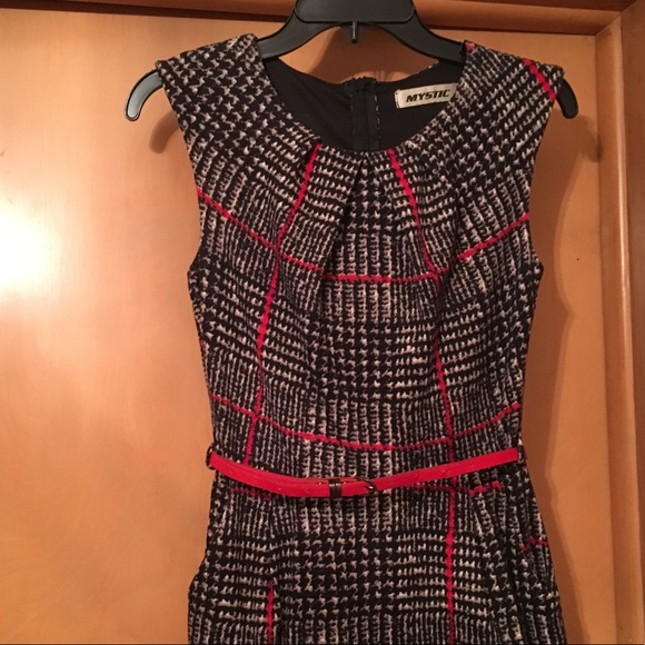 Mystic Dresses & Skirts - Belted plaid sleeveless dress